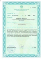 Приложении к лицензии ООО "Здоровый город" № ЛО-66-01-006262
